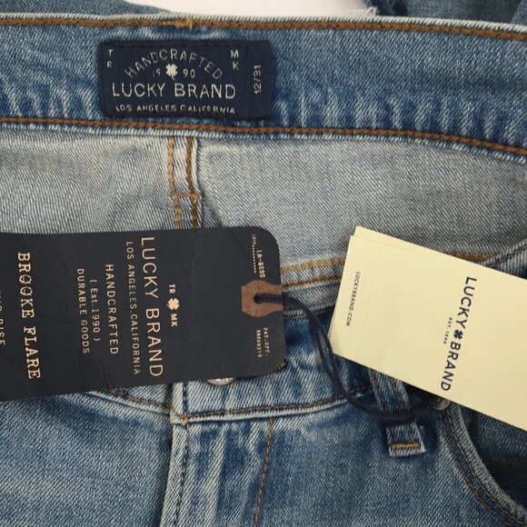 Lucky Brand Brooke Flare jeans raw hem mid-rise distressed light women new 31 12 - Picture 8 of 8